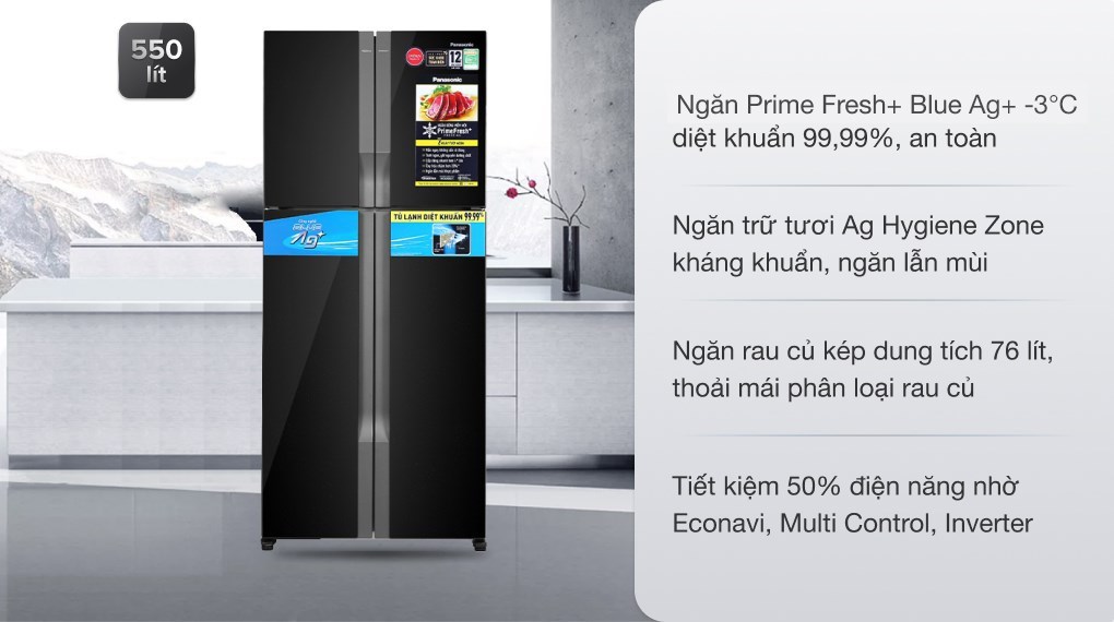 Tổng Kho Điện Máy Thanh Hóa - Tủ Lạnh Panasonic 4 Cửa 550 Lít NR-DZ601VGKV - Ảnh 2