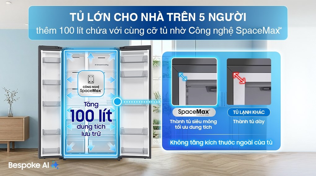 Tủ Lạnh Samsung Inverter 655 Lít Side By Side RS70F65Q3FSV Chính Hãng Tại Thanh Hóa | Giao Hàng Miễn Phí - Ảnh 15