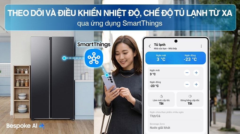 Tủ Lạnh Samsung Inverter 655 Lít Side By Side RS70F65Q3FSV Chính Hãng Tại Thanh Hóa | Giao Hàng Miễn Phí - Ảnh 11