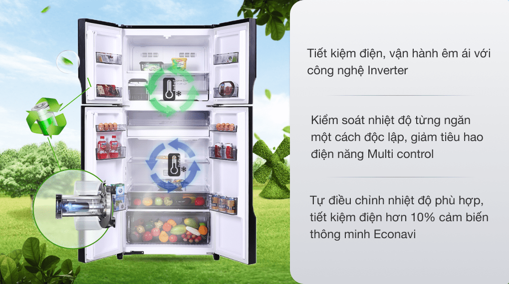 Tổng Kho Điện Máy Thanh Hóa - Tủ Lạnh Panasonic 4 Cửa 550 Lít NR-DZ601VGKV - Ảnh 4