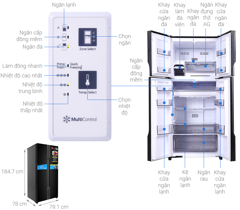 tủ lạnh panasonic 4 cánh thanh hóa