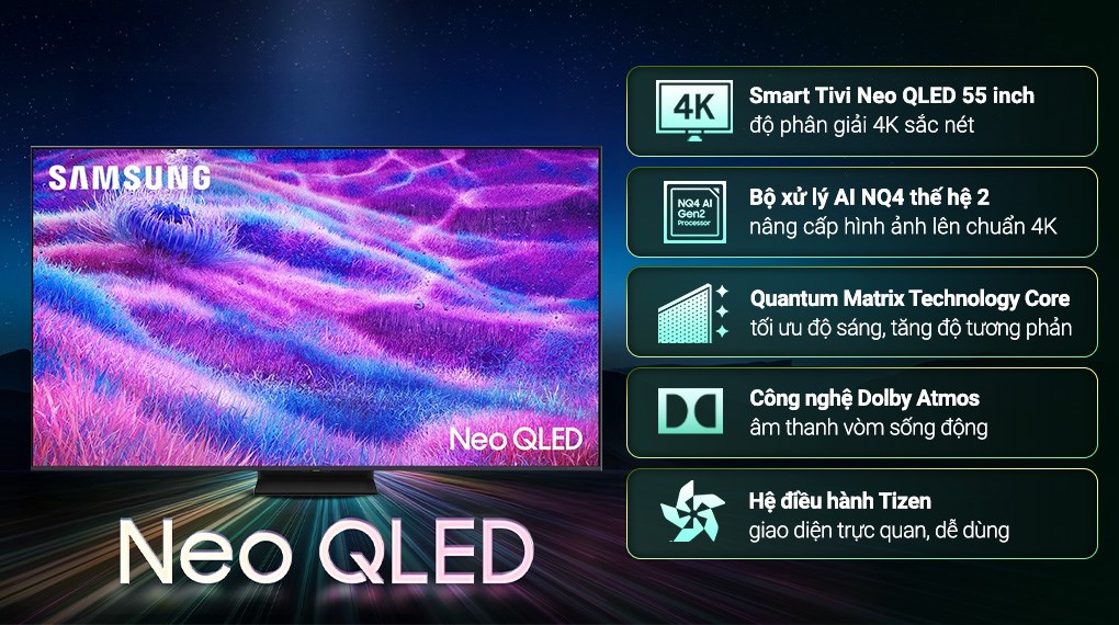 Smart Tivi Neo QLED Samsung AI 4K QN80F Series Đủ Kích Thước, Chính Hãng Tại Thanh Hóa - Ảnh 6