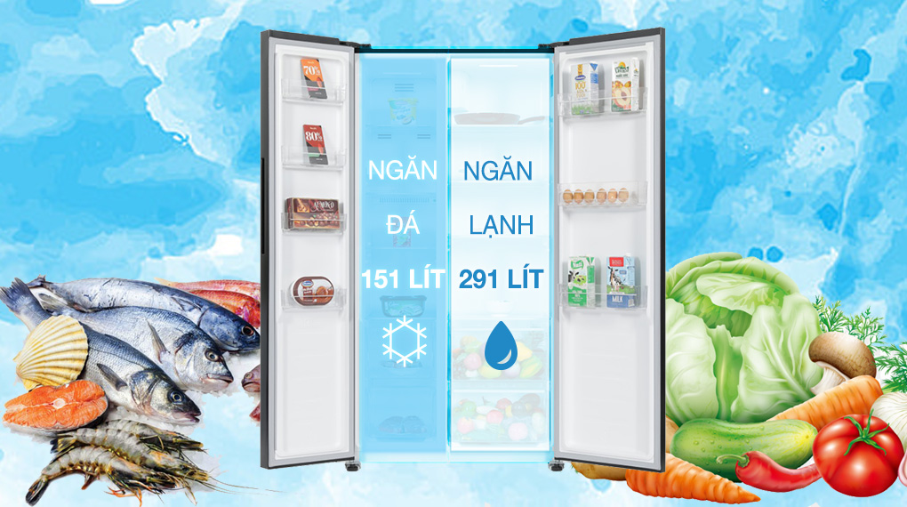 Điện Máy Thanh Hóa - Tủ Lạnh Sharp Inverter 442 Lít Side By Side SJ-SBX440VG-BK - Ảnh 2