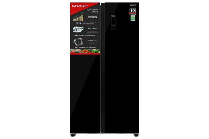Điện Máy Thanh Hóa - Tủ Lạnh Sharp Inverter 442 Lít Side By Side SJ-SBX440VG-BK