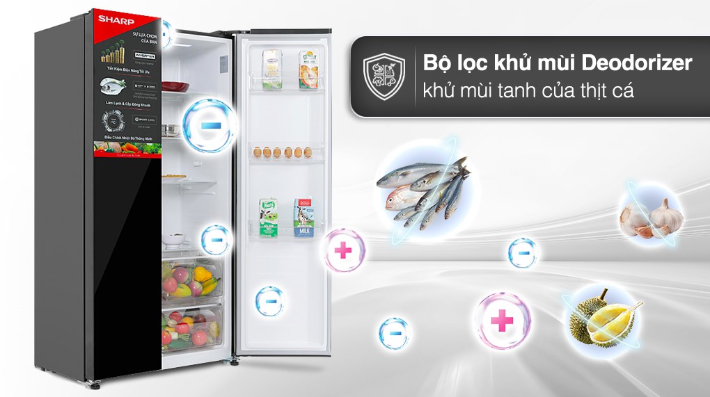 Điện Máy Thanh Hóa - Tủ Lạnh Sharp Inverter 442 Lít Side By Side SJ-SBX440VG-BK - Ảnh 12