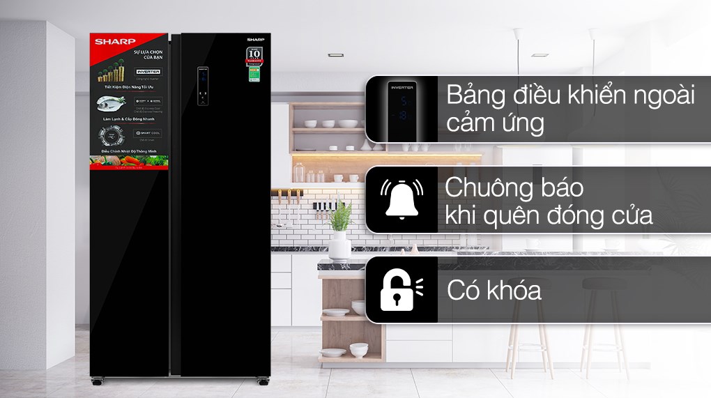 Điện Máy Thanh Hóa - Tủ Lạnh Sharp Inverter 442 Lít Side By Side SJ-SBX440VG-BK - Ảnh 10
