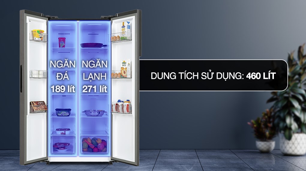 Tổng Kho Điện Máy Thanh Hóa - Tủ Lạnh Toshiba Side By Side 460 Lít GR-RS600WI-PMV(37)-SG - Ảnh 13