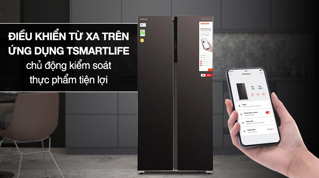 Tổng Kho Điện Máy Thanh Hóa - Tủ Lạnh Toshiba Side By Side 460 Lít GR-RS600WI-PMV(37)-SG - Ảnh 9