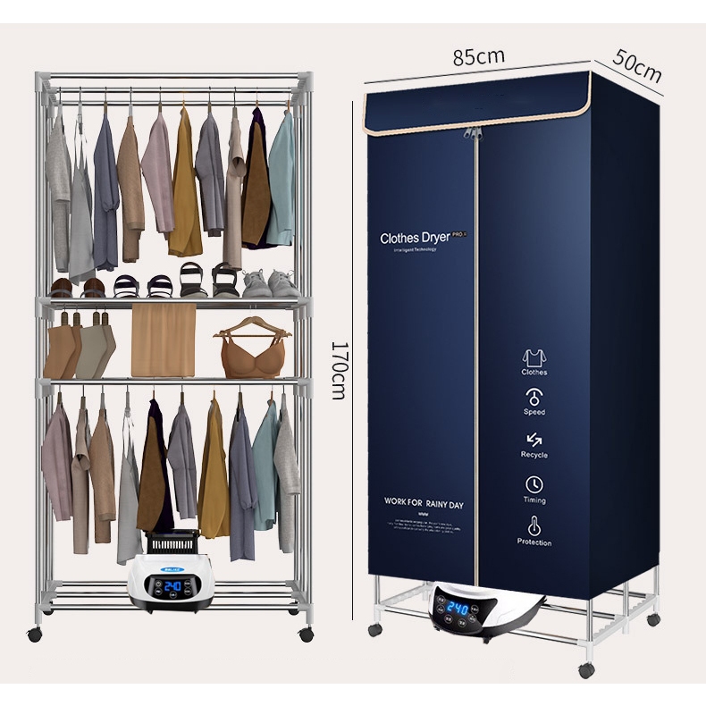 Quần áo được bố trí trên giá phơi trong sinh hoạt gia đình